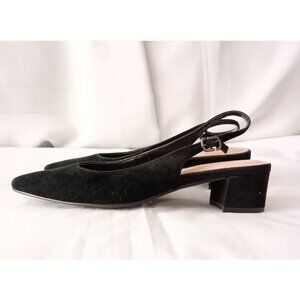 Alfani Step N Flex Marshaa Black Suede Slingback Heels Women’s Size 7 Block Heel